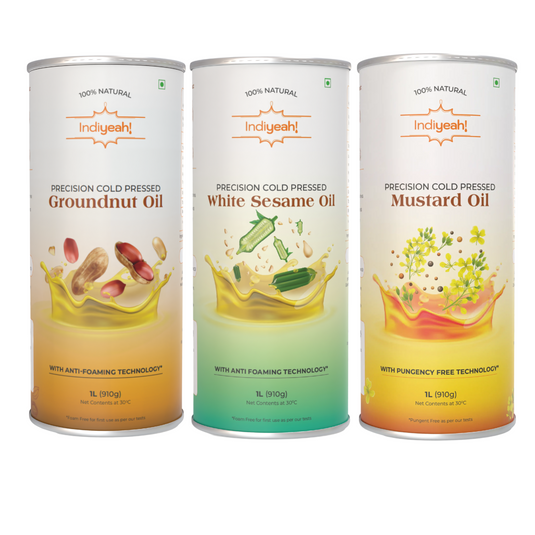 Cold Pressed Groundnut, White Sesame & Mustard Oil 1L Combo