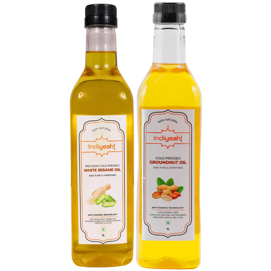 Cold Pressed White Sesame & Groundnut Oil 1L Combo
